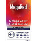 Megared Omega3 Fish & Krill Oil Supplement 900Mg Megared Advanced 4In1 60 Softgels 2X More Omega3 Heart Joint Brain And Eye Supplement Red 60 Count