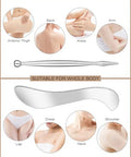 Eraeleph 2 In 1 Acupressure Pen And Scraper Set Stainless Steel Muscle Scraper Tool Body Gua Sha Tool For Physical Therapy Deep Tissue Massage Myofascial Release Tool