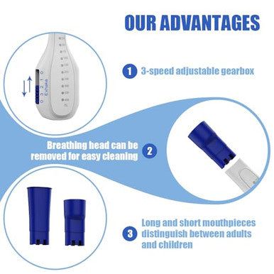 Comayjohn Respiratory TrainerExercise EquipmentAdjustable Pressure Setting Custom Resistance Easy To Clean Easy To Carry.