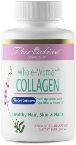 Paradise Wholewoman Collagen With Biocell Collagen Hyaluronic Acid And Nature'S C For Healthy Hair Skin And Joints 120 Capsules
