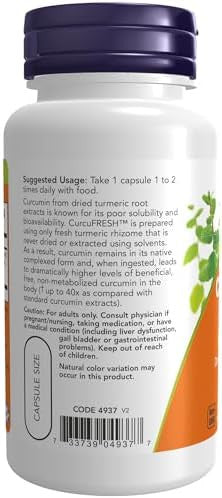 Now Foods Supplements Curcufresh Curcumin Derived From Fresh Turmeric Juice Curcumin Juice Complex 60 Veg Capsules
