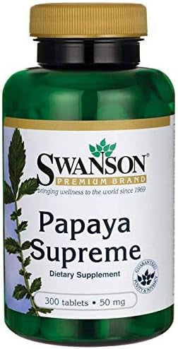 Swanson Papaya Supreme 50 Milligrams 300 Tabs Enzyme