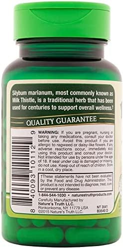 Nature's Truth Milk Thistle Seed Extract 1000 mg Quick Release Capsules - 100 ct, Pack of 2