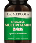 Dr. Mercola Chewable Multivitamin for Kids 28 Vitamins and Minerals 0g Sugar NonGMO GlutenFree and SoyFree Natural Orange Flavor 60 Tablets