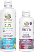 Maryruth Organics Kids Multivitamin Liposomal (Strawberry Cherry and Vanilla) and Vitamin D3 Liposomal (Mixed Berry) Clean Label Project Verifieda' Vitamins For Immunity and Overall Wellness Vegan NonGmo