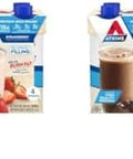 Atkins Strawberry Protein Shake & Dark Chocolate Royale Protein Shake 15G Protein Low Glycemic 2G Net Carb 1G Sugar Keto Friendly 12 Count