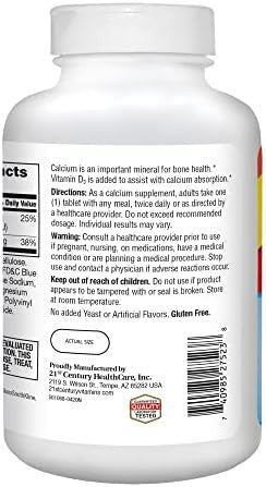 21St Century Calcium 500 Mg Plus D3 Tablets 400 Count
