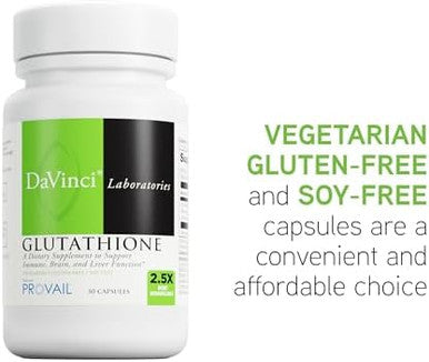 Davinci Labs Glutathione Helps To Support Immune System Brain Health Digestive Health & More With Glutathione & Whey Protein Gluten & Soy 30 Vegetarian Capsules