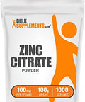 Bulksupplements.Com Zinc Citrate Powder - Zinc Supplements, Zinc 30Mg - Pure Zinc Citrate For Immune Support - Gluten Free, 100Mg Per Serving, 500G (1.1 Lbs) (Pack Of 1)