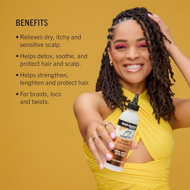 Aunt Jackie'S Braid + Twist Collection Dry Clean No Rinse Scalp Refresh Detox And Moisturize Scalp With Witch Hazel Scalposine Biotin And Honey 6 Fl Oz