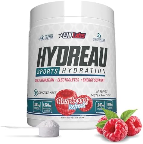 Ehp Labs Hydreau Electrolytes Powder No Sugar Hydration Powder For Endurance & Energy Electrolyte Powder For Men & Women Sugar Electrolytes Kiwi Strawberry (40 Serves)