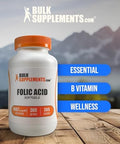 Bulksupplements.Com Folic Acid Softgels - Vitamin B9, Folic Acid Supplement, Folic Acid 1700 Mcg - Folate Supplement, Gluten Free, 1 Softgel Per Serving, 365 Count (Pack Of 1)