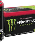 Monster Energy Strawberry Shot, Green, Original, Energy Drink, 16 Ounce (Pack of 15)