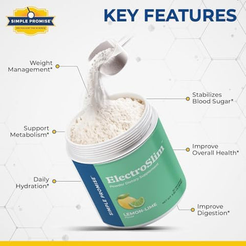 Simple Promise Metabolism Support Bundle - Supports Hydration & Weight Management - Vivaslim Liquid Supplement & Electroslim Electrolyte Powder For Appetite Control & Energy Balance - 30-Day Supply