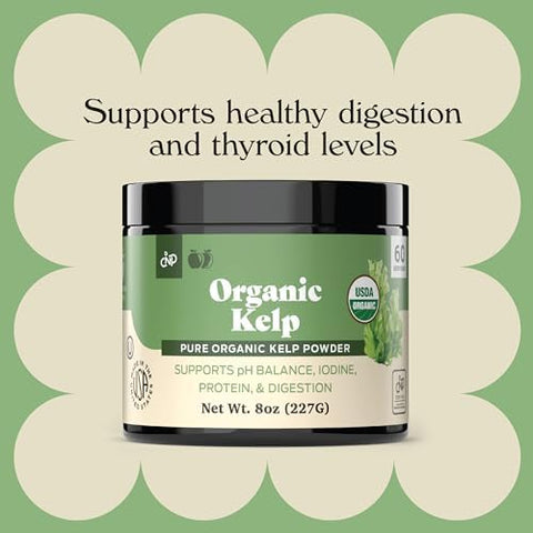 Complete Natural Products Organic Kelp Powder Supplement - Bulk Raw Dry Pure Sea Kelp Seaweed Powder 8Oz 75 Serving Thyroid Iodine & Digestion