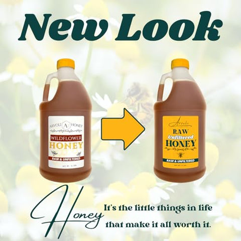 Bulk Honey - 6 LBS - Half Gallon of Raw Honey - Pure Unfiltered Delicious Healthy