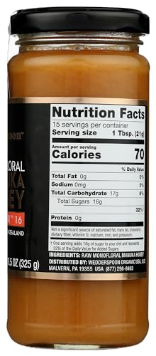 Wedderspoon 100% Raw Manuka Honey - KFactor 16 - 11.5 Ounces