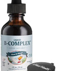 Maxi Health Raspberry Liquid Vitamin B Complex Supplement With Vitamin B12 Sublingual B Drops With B1 B2 B3 B5 B6 Biotin Folic Acid For Energy & Brain Function 2 Fl. Oz Black Pillbox