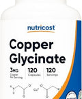 Nutricost Copper Glycinate Capsules (120 Capsules, 3Mg Copper Per Serving) - Non Gmo, Vegan