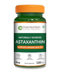 Pure Nutrition Natural Astaxanthin 4 Mg 120 Capsules Haematococcus Pluvialis Algal Biomass Supports Overall Health And Daily Wellness Plant-Based Formula For Men & Women