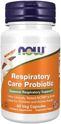 Now Foods Supplements Respiratory Care Probiotic With Clinically Tested Ncfm & Bi04 60 Veg Capsules