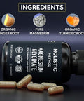 Magnesium Glycinate Capsules With Organic Turmeric And Ginger - 180 Vegan Capsules For Relaxation, Muscle Recovery, And Immune Support ÃƒÂ¢Ã¢â€šÂ¬Ã¢â‚¬Å“ Non-Gmo And Lab-Tested