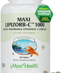 Maxi Health Liposomal Vitamin C 1000Mg Tablets With Digestive Blend Highly Absorbable High Dose Vitaminc Non Gmo Kosher Vegetarian Doctorformulated Immune Support Supplement (90 Count)