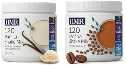 HMR 120 Meal Replacement Shake Powder ÃƒÂ¢Ã¢â€šÂ¬Ã¢â‚¬Å“ Vanilla & Mocha Flavors | 12 Servings Each | 12g Protein per Shake | Low-Calorie Nutritional Drink | Supports Healthy Weight Loss & Weight Management