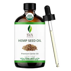Prime Natural Organic Hemp Seed Oil 4oz - USDA Certified - Sativa Oil - Pure, Cold Pressed, Virgin, Unrefined, Vegan, Food Grade - High Omega 3 6 9 Fatty Acids - Good for Face, Body, Skin & Hair Care