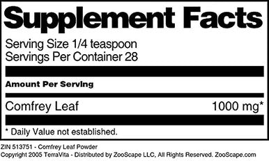 Terravita Comfrey Leaf Powder (1 Oz, Zin: 513751)