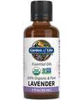 Garden Of Life Essential Oil Lavender 1 Fl Oz (30 Ml) 100 Usda Organic & Pure Clean Undiluted & Non-Gmo - For Diffuser Aromatherapy Meditation Skincare Sleep - Calming Relaxing Soothing