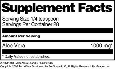 Terravita Aloe Vera Leaf (Lu Hui) Powder (1 Oz, Zin: 511883)