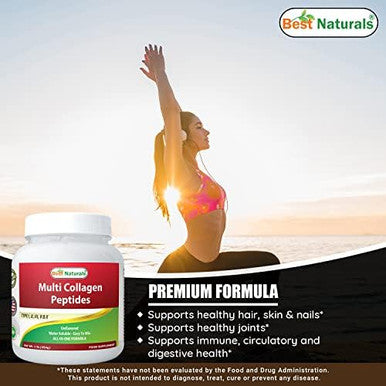 Best Naturals Multiple Collagen Peptides Protein Type I Ii Iii V & X Collagen Unflavored 1 Pound Grass Fed & Pasture Raised Water Soluble Easy To Mix
