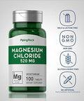 Piping Rock Magnesium Chloride 520mg 100 Tablets Vegetarian NonGMO Gluten Free Supplement