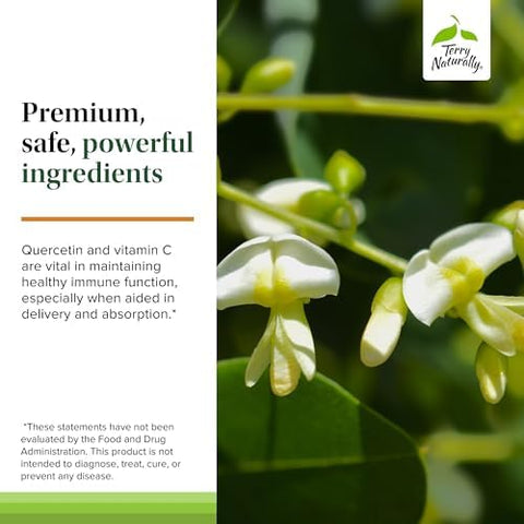 Terry Naturally Quercetin with Vitamin C Enhanced Absorption Quercetin Supplement for Immune Support and Cellular Health Respiratory Supplement for Sinus and Lung Health 60 Capsules