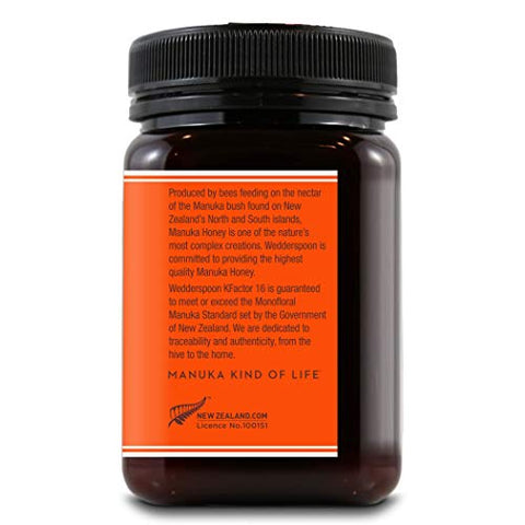 Wedderspoon Raw Premium Manuka Honey KFactor 16+, 17.6 Ounce & Organic Manuka Honey Drops, Ginger + Echinacea, Unpasteurized, Genuine New Zealand Honey, Perfect Remedy For Dry Throats, 4.0 Ounce