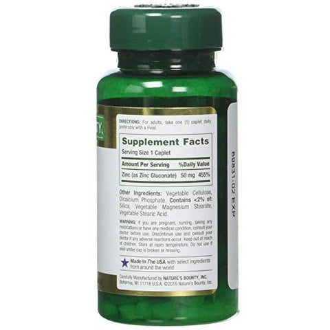 Nature'S Bounty Zinc 50 Mg Caplets 100 Ea Pack Of 6