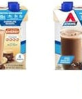 Atkins Chocolate Banana Protein Shake 15G Protein & Dark Chocolate Royale Protein Shake 15G Protein Low Glycemic 2G Net Carb 1G Sugar Keto Friendly 12 Count