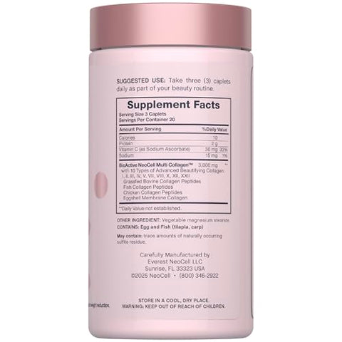 Neocell Multi Collagen Peptides 60 Caplets Advanced Formula Nourishing Formula Hair Skin & Nails Supplement