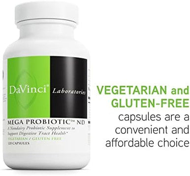 Davinci Labs Mega Probiotic Nd Nondairy Probiotic Supplement Supports Gut Digestive & Brain Health Gut Health Support Supplement With Nondairy Complex 120 Vegetarian Caps