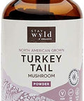 Stay Wyld Organics Turkey Tail Mushroom Vegan Powder Supplement - Immune & Gut Health Support Energy Booster - Perfect for Adult Women & Men 100 Grams