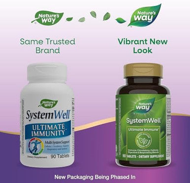 Nature'S Way Systemwell Ultimate Immune, With Vitamins C, A, D, Zinc, Selenium, Multi-System Botanical Blends Including Immune, Respiratory, Digestive, & Circulatory, 90 Tablets (Packaging May Vary)