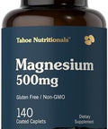 Tahoe Nutritionals Magnesium 500Mg 140 Coated Caplets Non-Gmo And Gluten Supplement