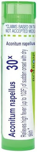 Boiron Aconitum Napellus 30X For High Fever Of Sudden Onset With Dry Skin 80 Pellets