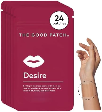 The Good Patch Desire Sexual Wellness Patches Get In The Mood Natural With Vitamin B6 Reishi Black Maca Plant Powered Wearable Wellness Botanical And Vitamin (8 Total Patches)