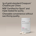 Momentous Creatine Chews - Creatine Monohydrate - Supports Strength Lean Muscle & Recovery for Men & Women - NSF Certified for Sport - 150 Chewable Tablets