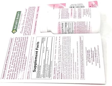 NatureS Bounty Hair Growth Supplement 1 Per Day Clinically Shown To Support Thicker Fuller Hair With Biotin Silicon and Arginine 90 Capsules