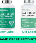 Pure Magnesium Glycinate (Bisglycinate) 240 Vegan Capsules 2 Month Supply High Strength 300mg Elemental Bioavailable Chelated Supplement for Sleep Muscle Cramps UK Made Love Life Supplements