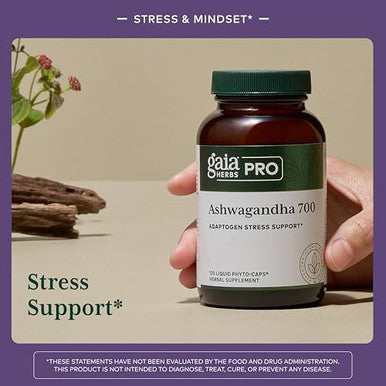 Gaia Herbs Pro Ashwagandha 700 Healthy Immune Support Supplement Singleherb Formula With Organic Ashwagandha Vegan Gluten Soy 120 Liquid Phytocaps (60 Servings)