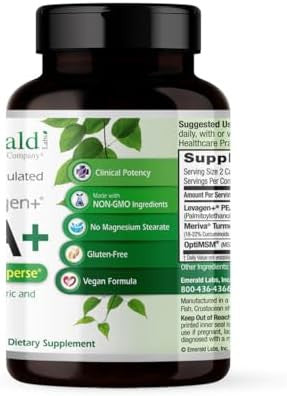 Emerald Laboratories Pea+ With Levagen+ - Support Joint & Muscle Health With Meriva Curcumin, Optimsm & Levagen+ Pea - Non-Gmo, Vegan, Gluten- - 60 Vegetable Capsules